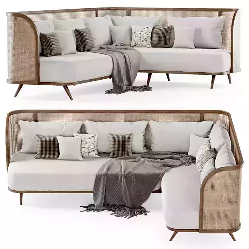 Large corner garden sofa HLC  3D model
