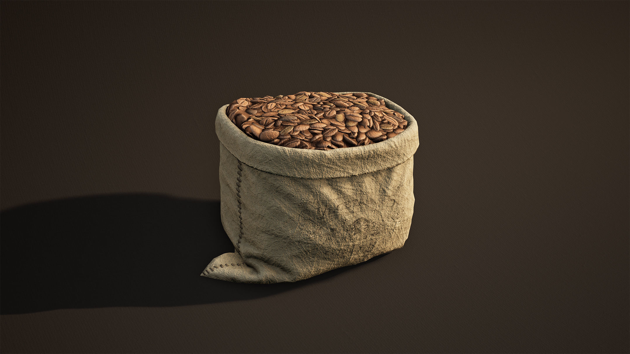 Sack-Bag Game-Ready coffee beans in sack Low-poly 3D model_5