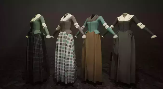 Victorian Scottish Tartan dresses