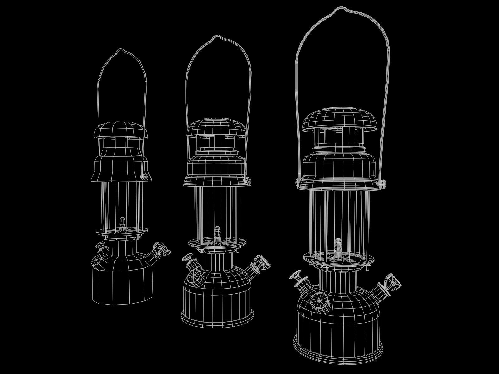 Gas Lamp with 3 textures and 3 LODs - Game Ready Low-poly 3D model_20