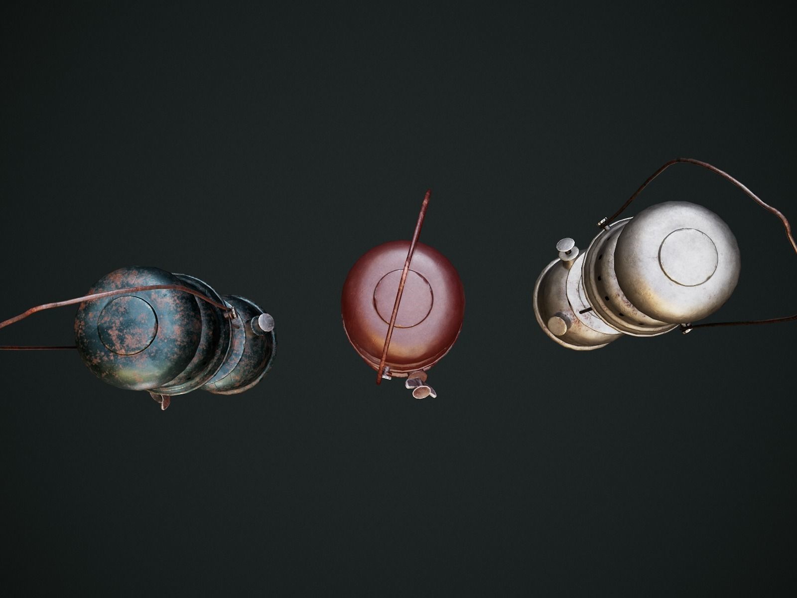 Gas Lamp with 3 textures and 3 LODs - Game Ready Low-poly 3D model_18