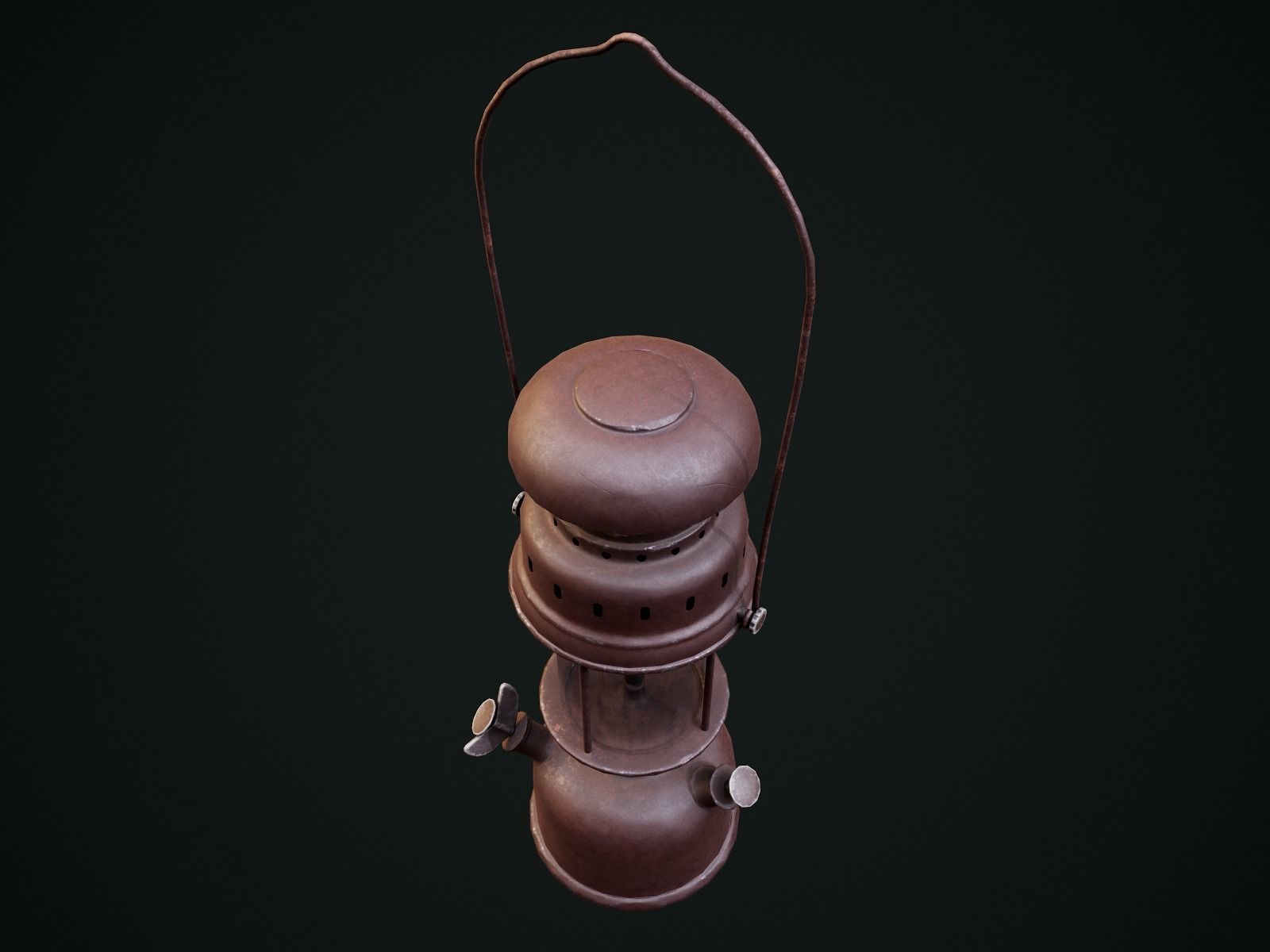 Gas Lamp with 3 textures and 3 LODs - Game Ready Low-poly 3D model_8