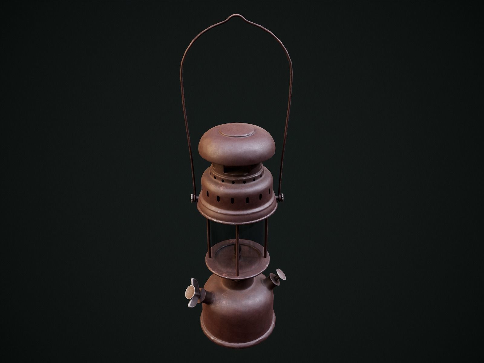 Gas Lamp with 3 textures and 3 LODs - Game Ready Low-poly 3D model_19
