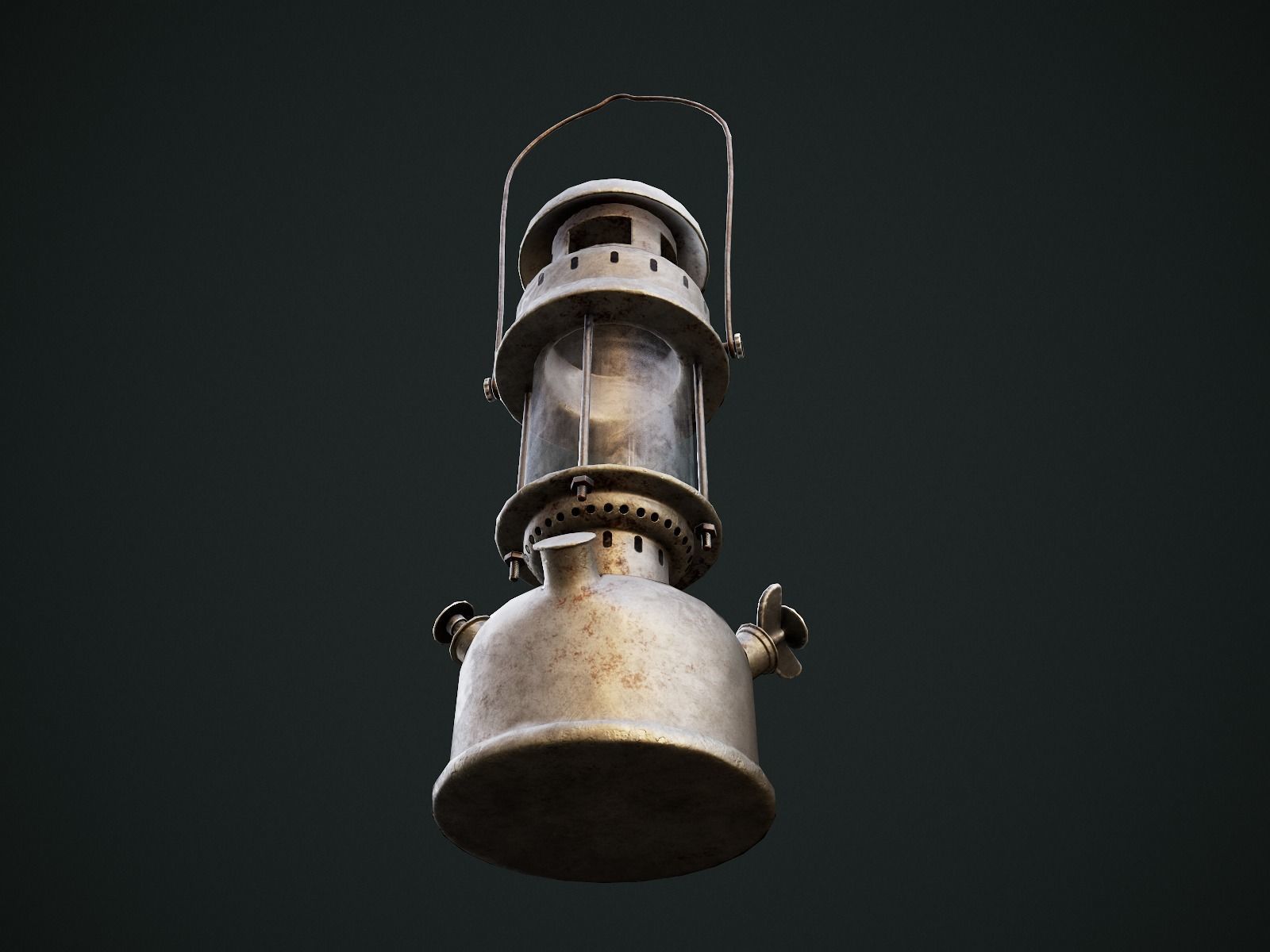 Gas Lamp with 3 textures and 3 LODs - Game Ready Low-poly 3D model_14