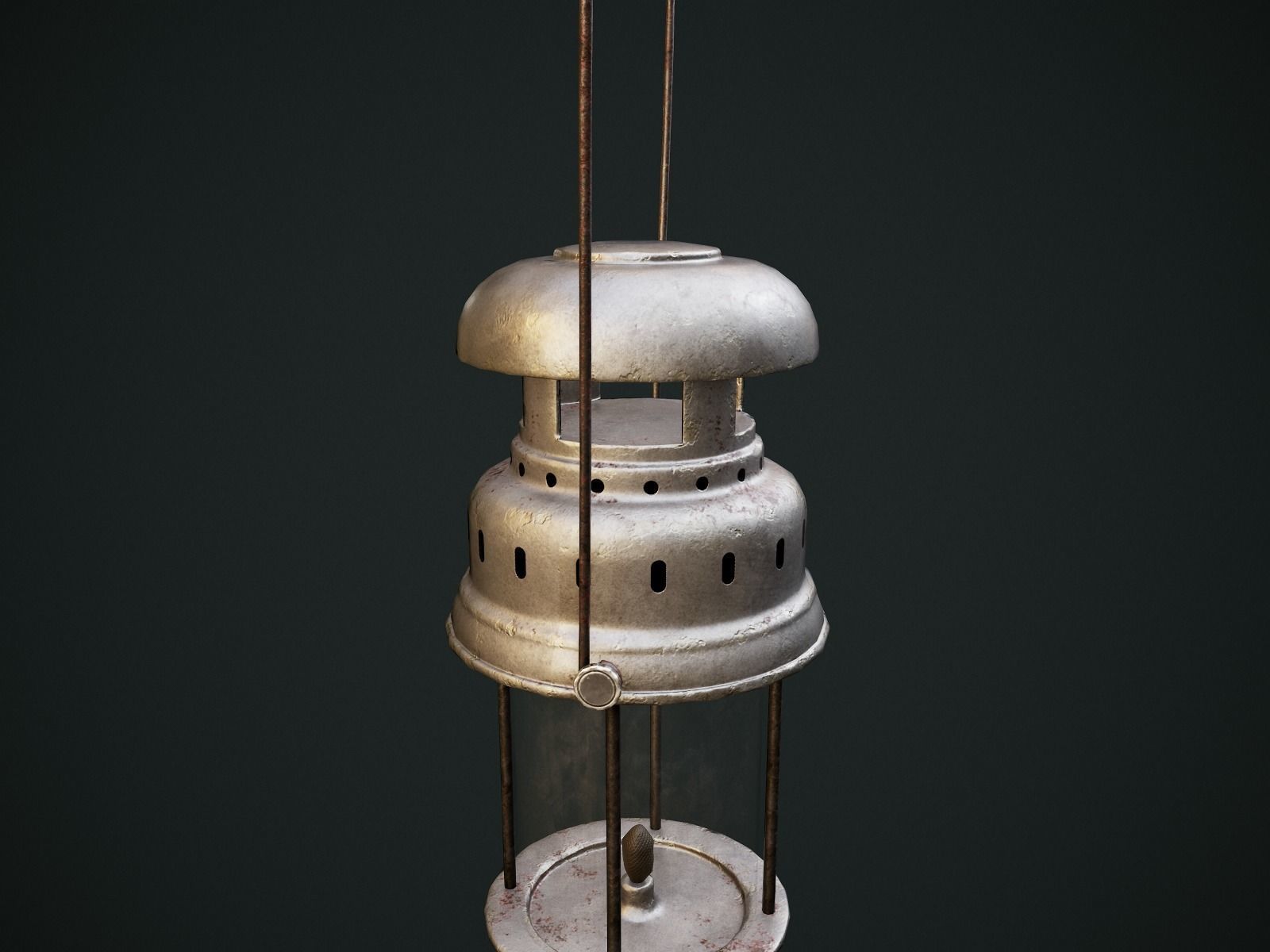 Gas Lamp with 3 textures and 3 LODs - Game Ready Low-poly 3D model_16