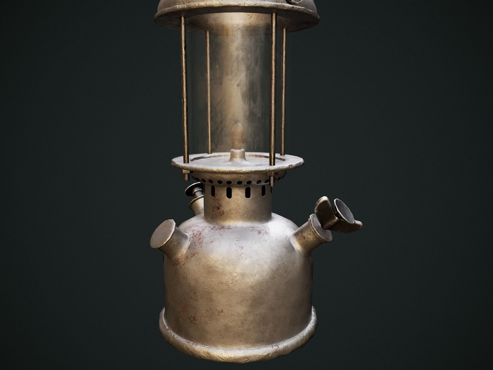 Gas Lamp with 3 textures and 3 LODs - Game Ready Low-poly 3D model_15