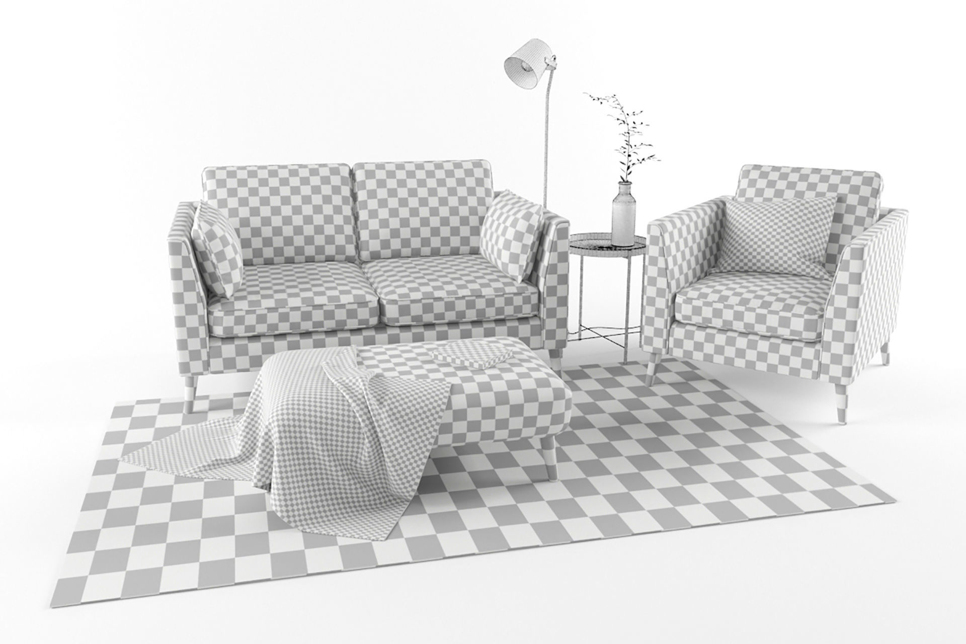 Sofa Cameron Set 3D model_7
