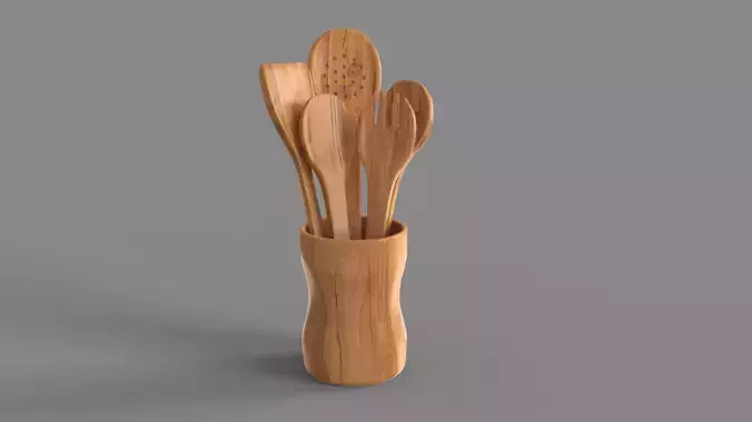 Wooden Spoons in Vase