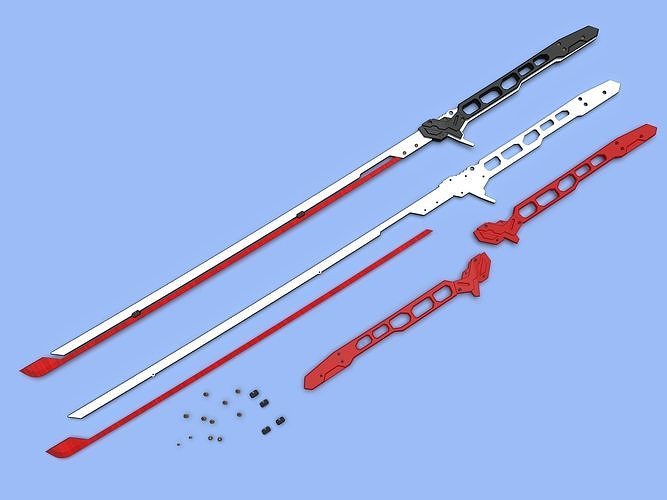 Katana Cyberpunk Johnny Silverhand 3d model printable cosplay 3D print model