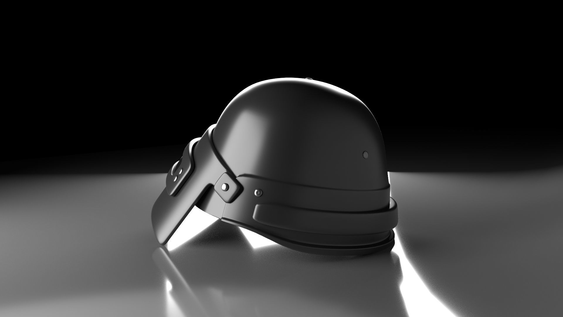 Helmet level 3 of PUBG Low-poly 3D model_2
