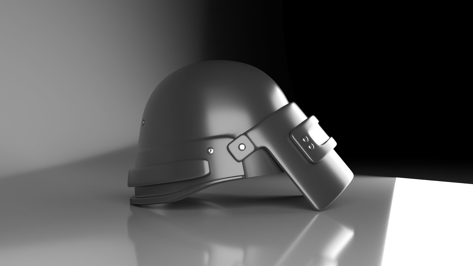 Helmet level 3 of PUBG Low-poly 3D model_1