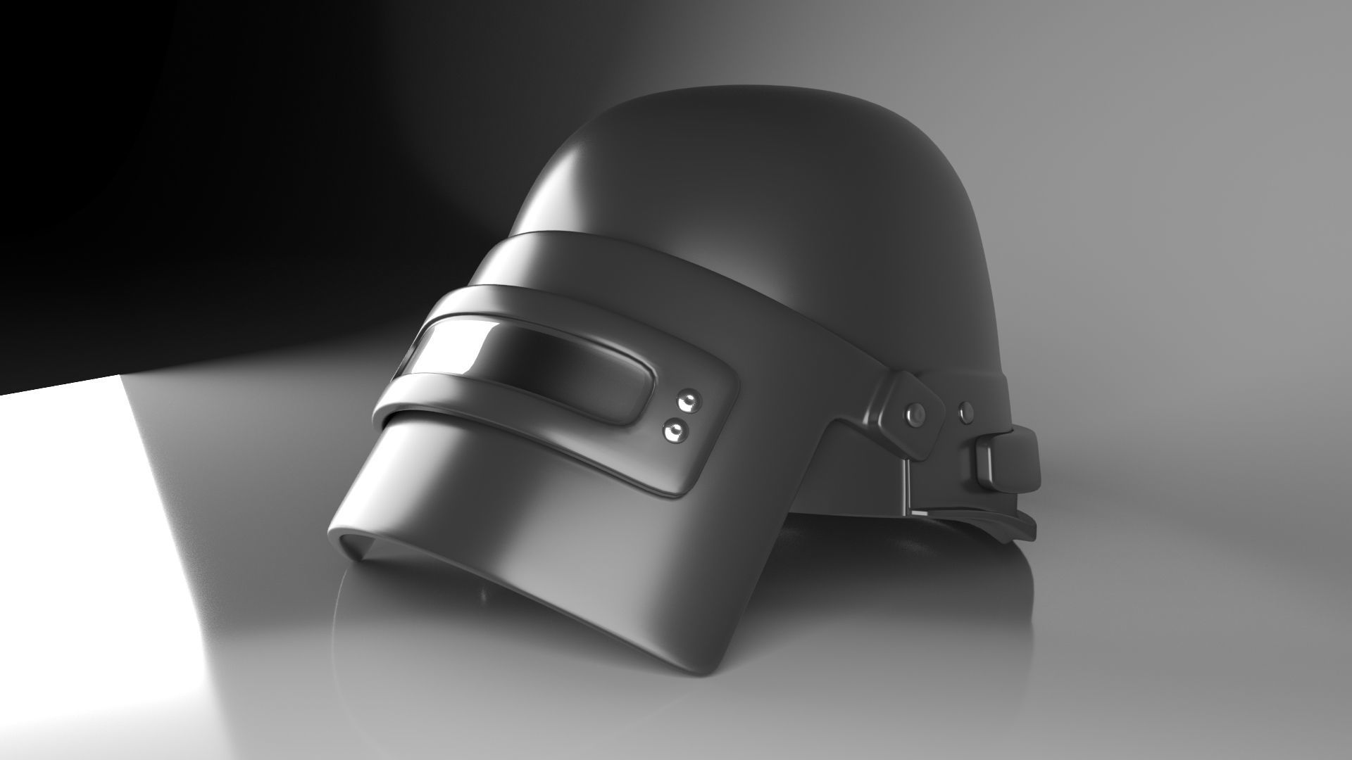 Helmet level 3 of PUBG Low-poly 3D model_3