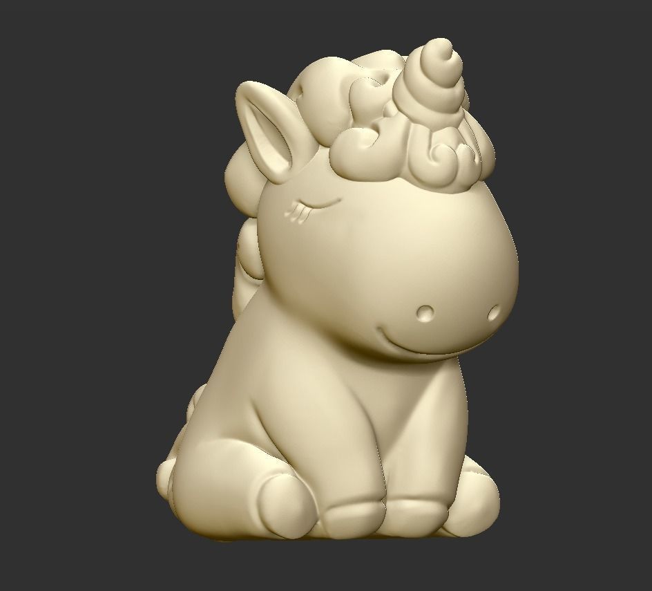 unicorn figurine 3D print model_2