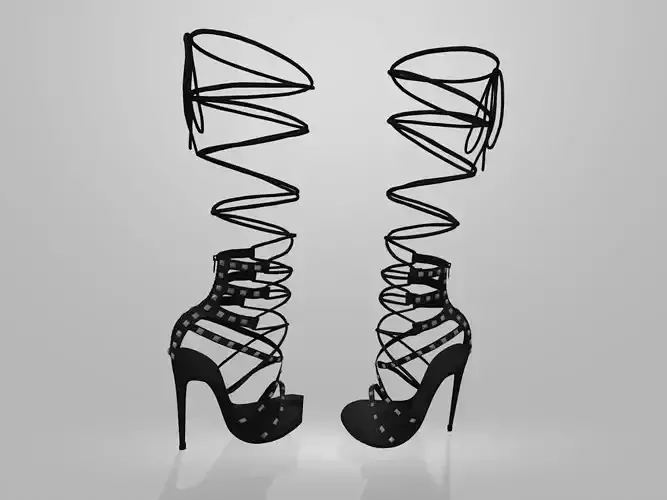 Leather Boots 3D Black 5 Low-poly 3D model