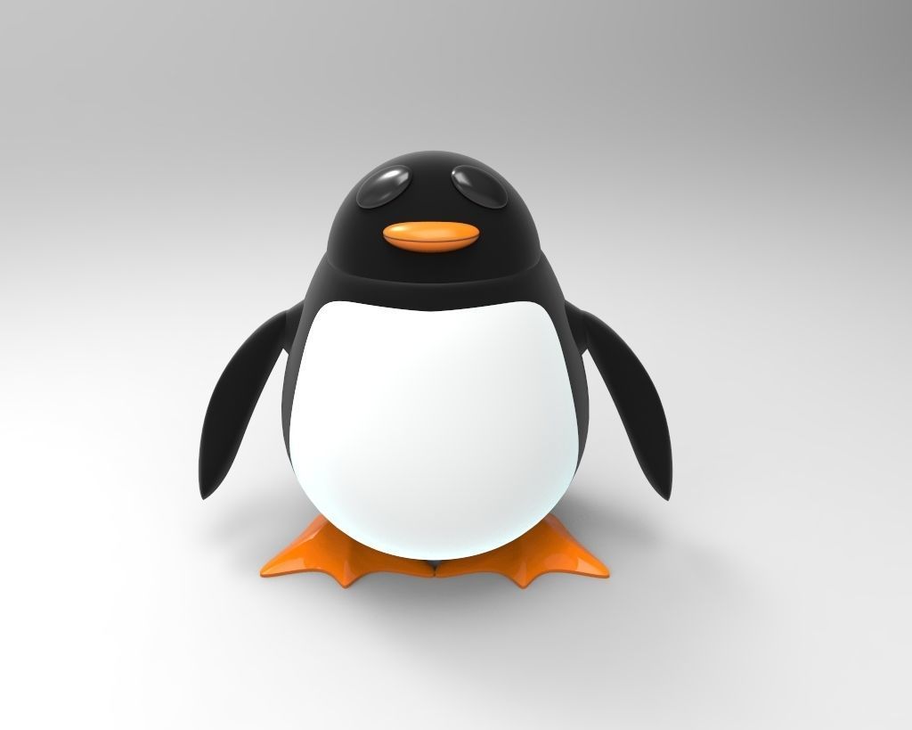 penguin Low-poly 3D model_1