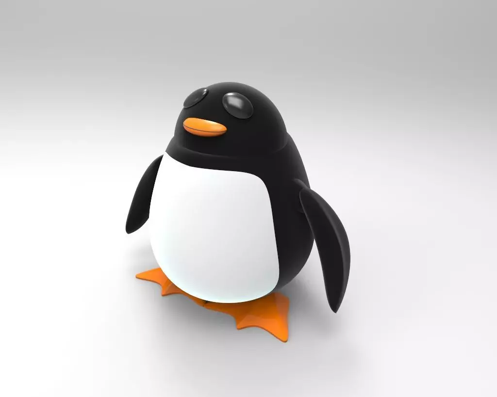penguin Low-poly 3D model_0