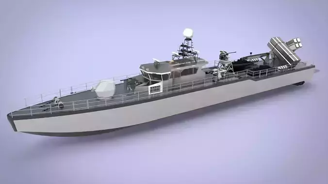 Fast Patrol Boat 40  Low-poly 3D model