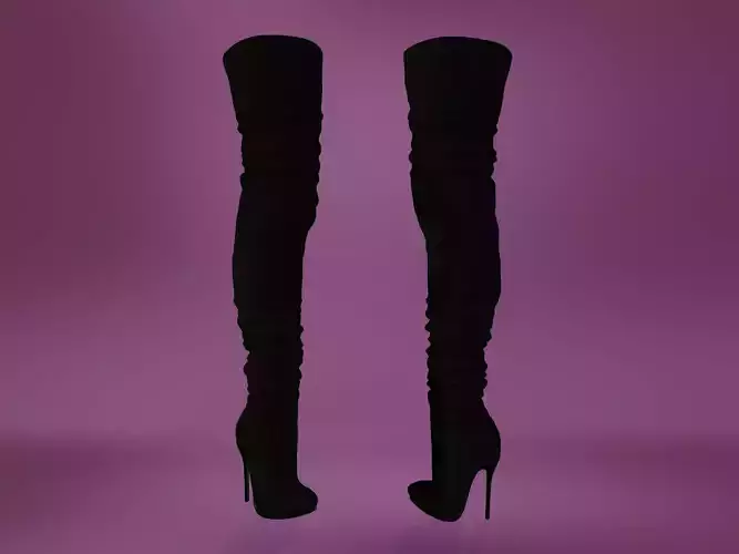Leather Boots 3D Black 6 Low-poly 3D model
