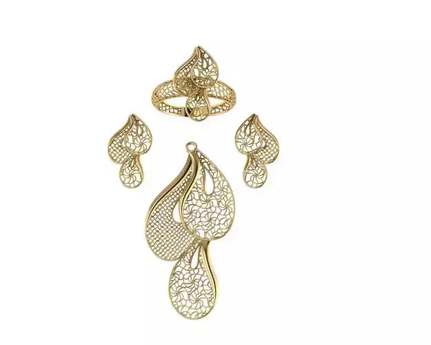 vision set gold filigree earring