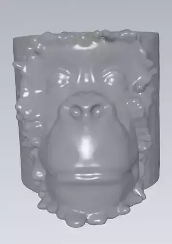 MakeIT Chimpanzee Vase Planter 3D Model 3D model