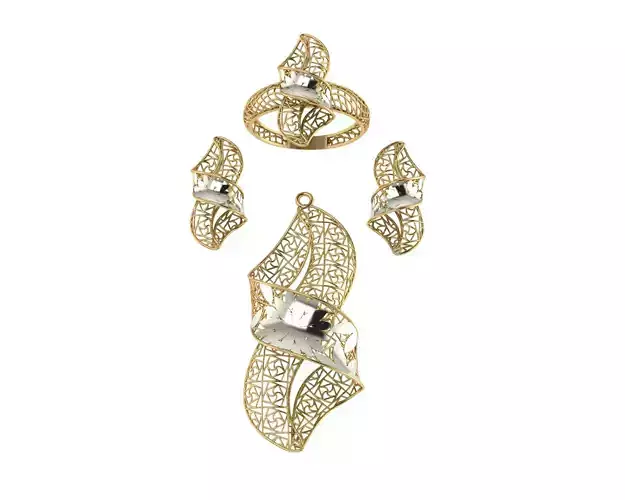 vision set gold plated filigree pendant