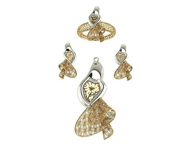vision set saphire and diamond pendant 3D model