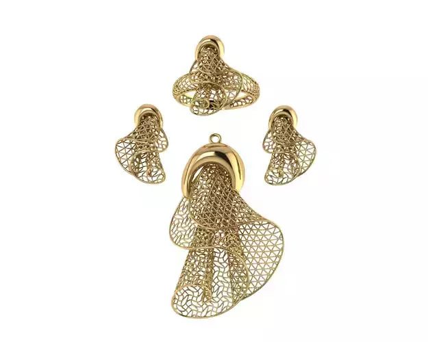 vision set gold plated mesh pendant
