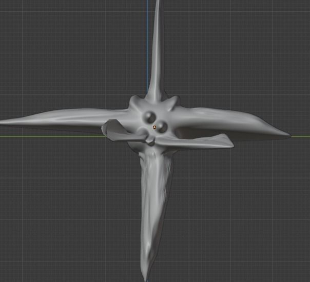 Alien fish two headed  3D print model_2