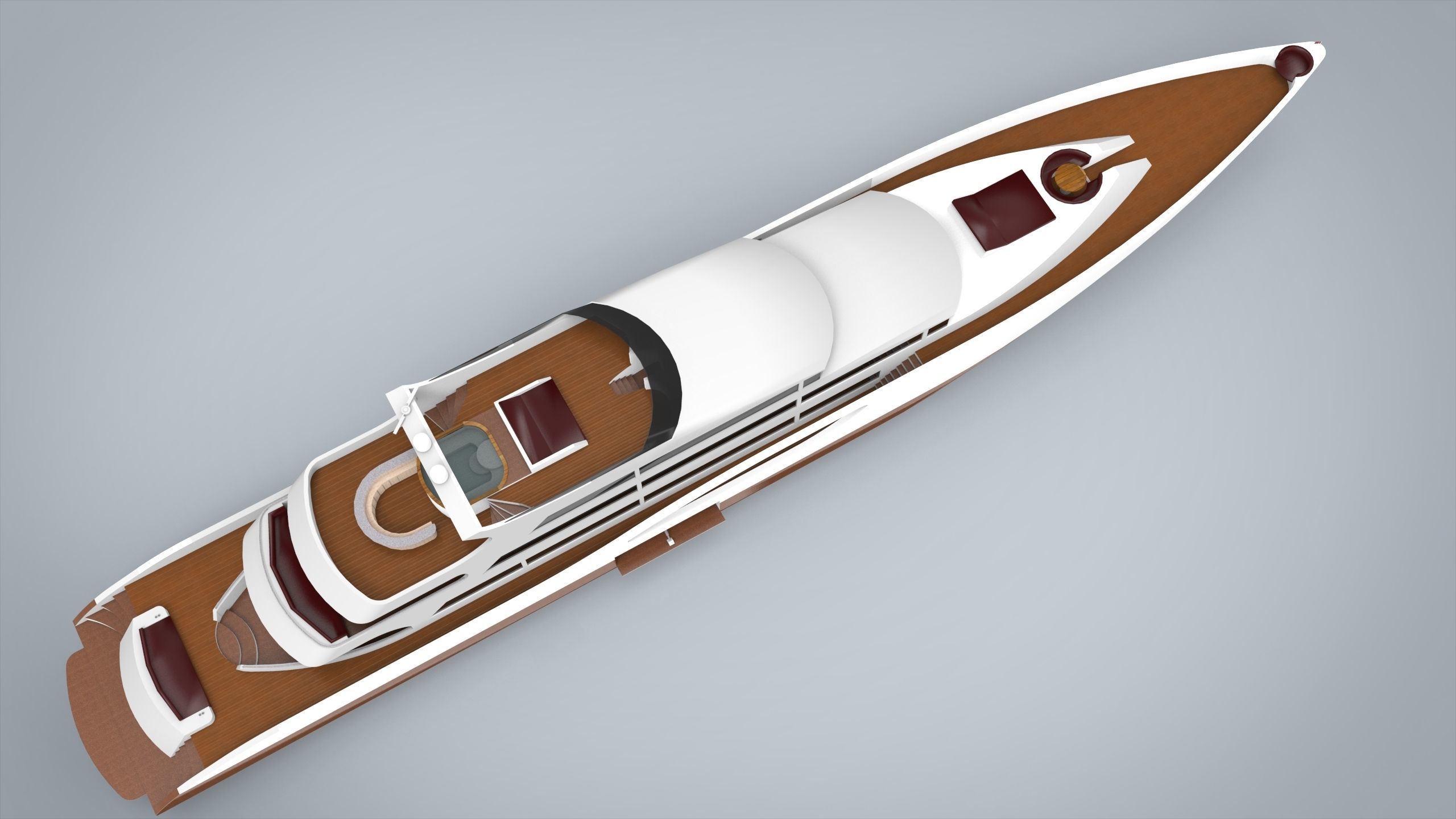 Yacht II Low-poly 3D model_3
