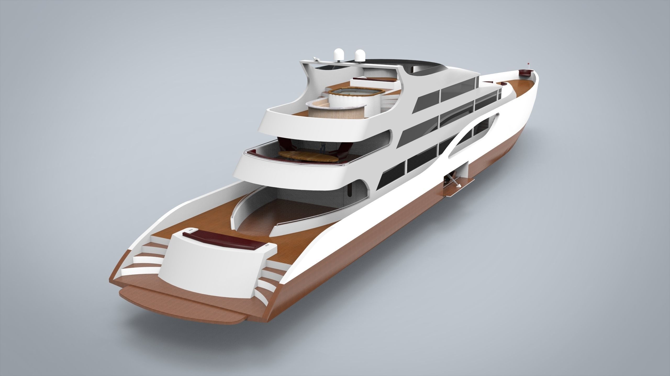 Yacht II Low-poly 3D model_2