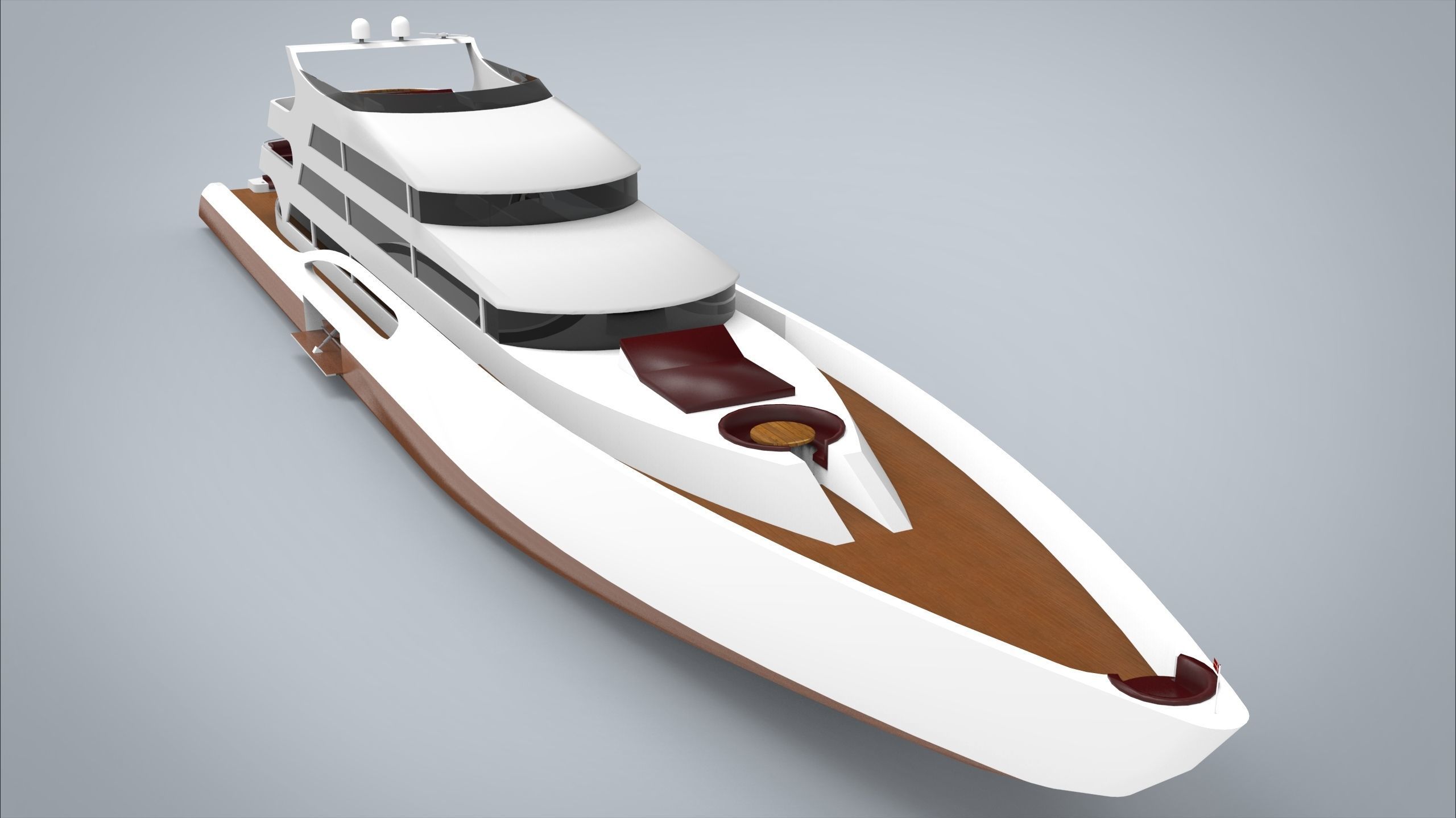 Yacht II Low-poly 3D model_6