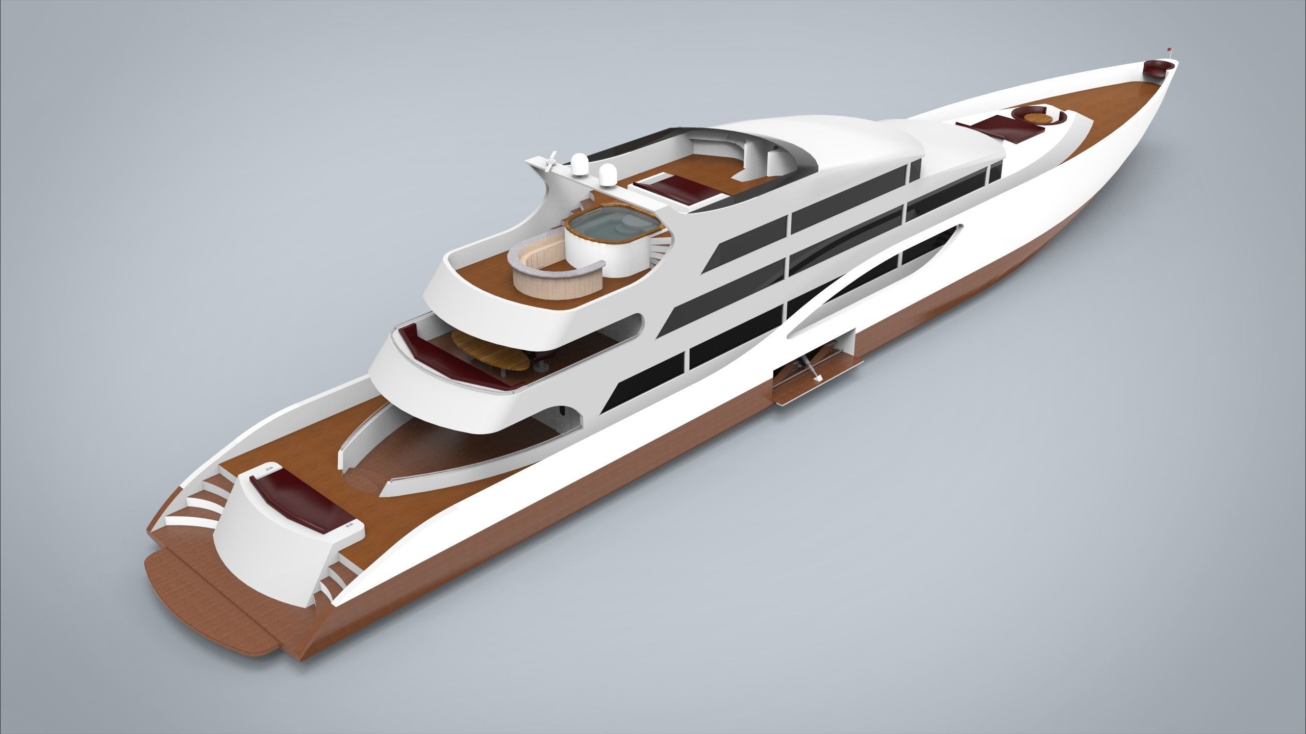 Yacht II Low-poly 3D model_11