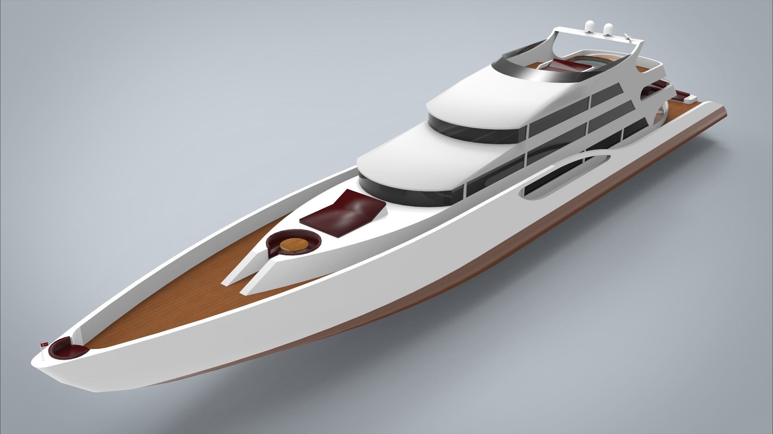 Yacht II Low-poly 3D model_7