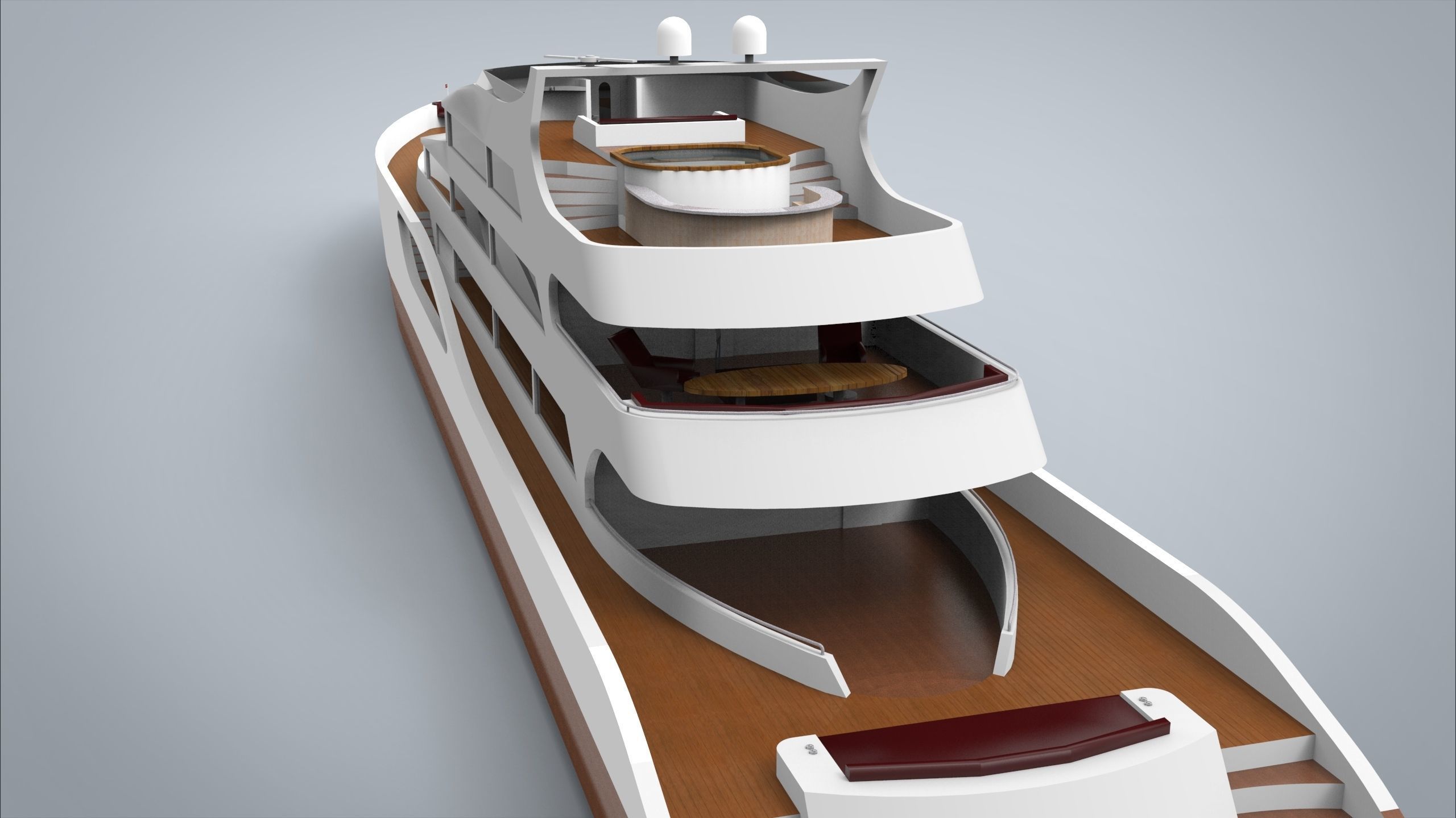 Yacht II Low-poly 3D model_9