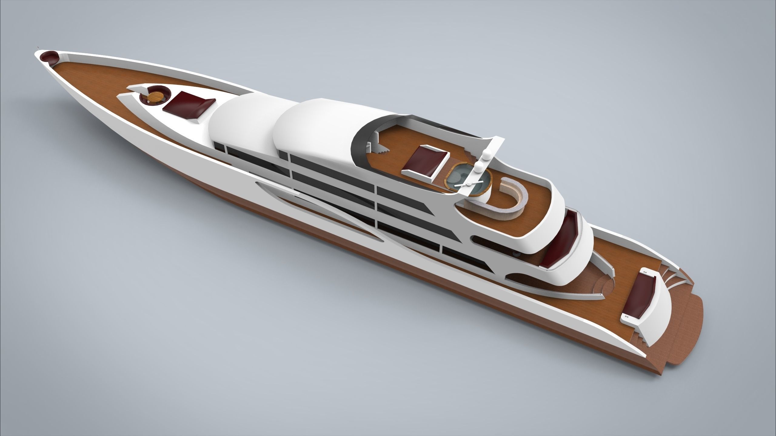 Yacht II Low-poly 3D model_13
