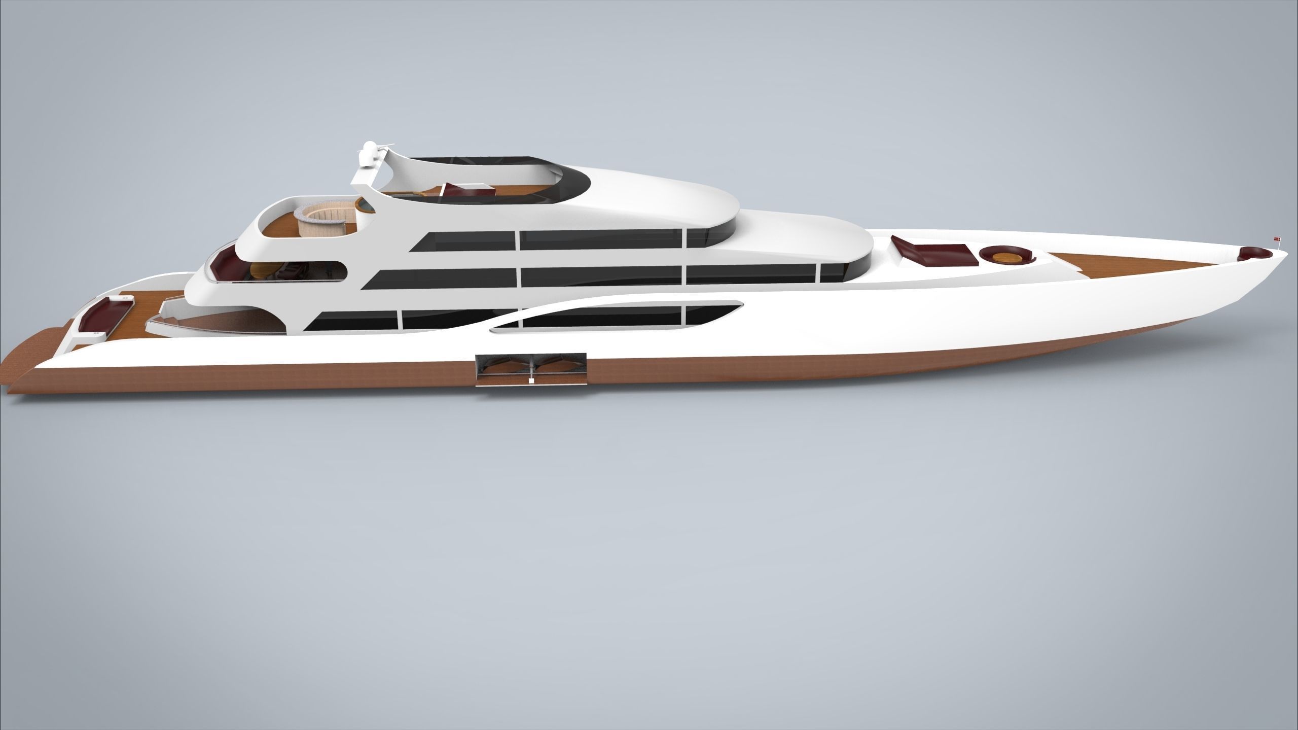 Yacht II Low-poly 3D model_8