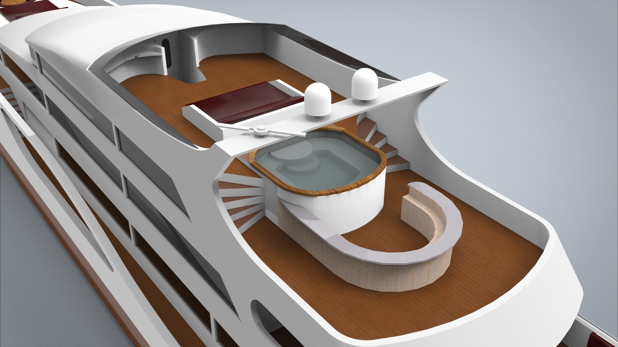 Yacht II Low-poly 3D model_10