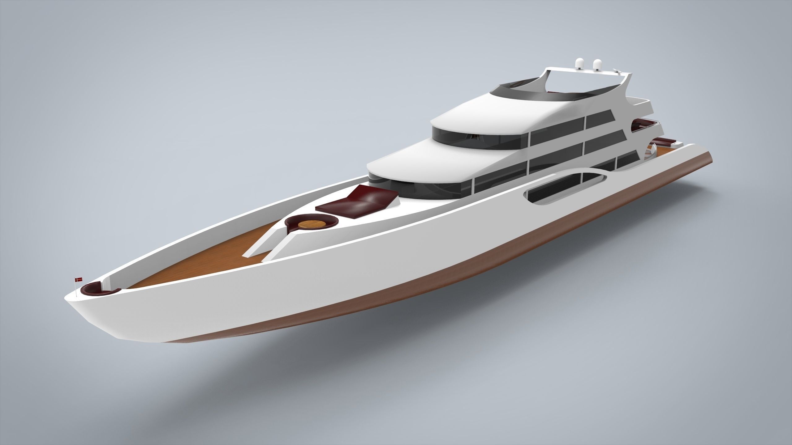 Yacht II Low-poly 3D model_1