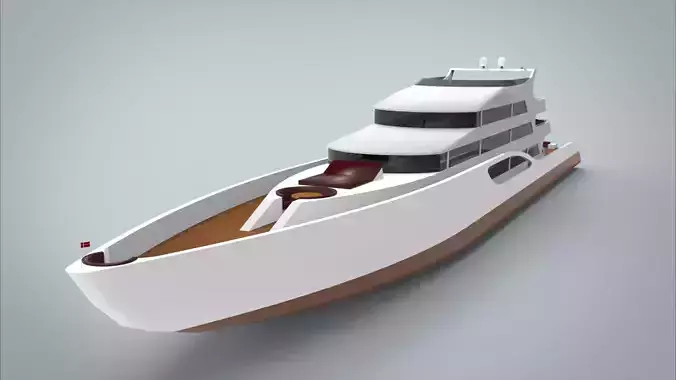 Yacht II Low-poly 3D model