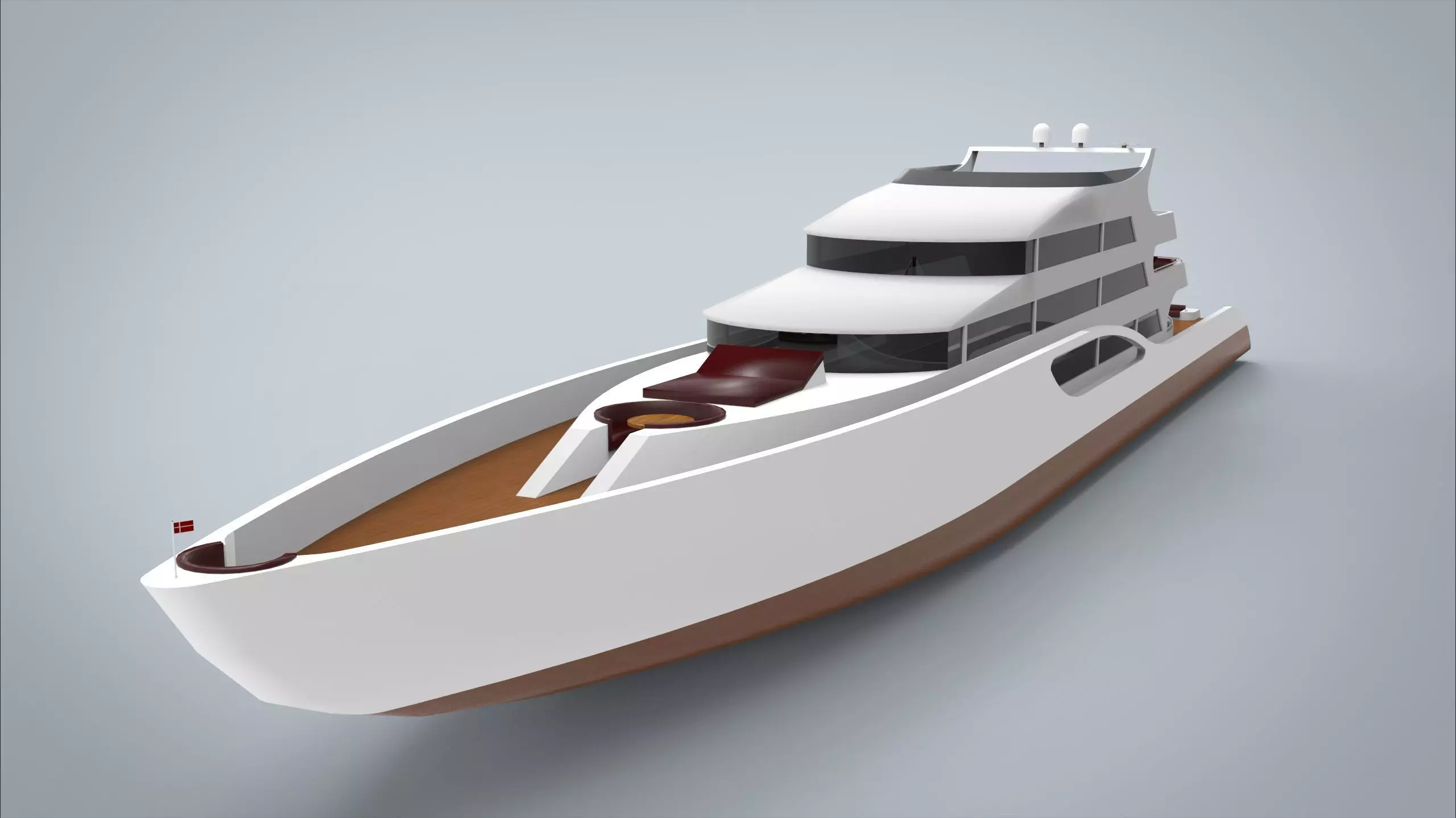 Yacht II Low-poly 3D model_0
