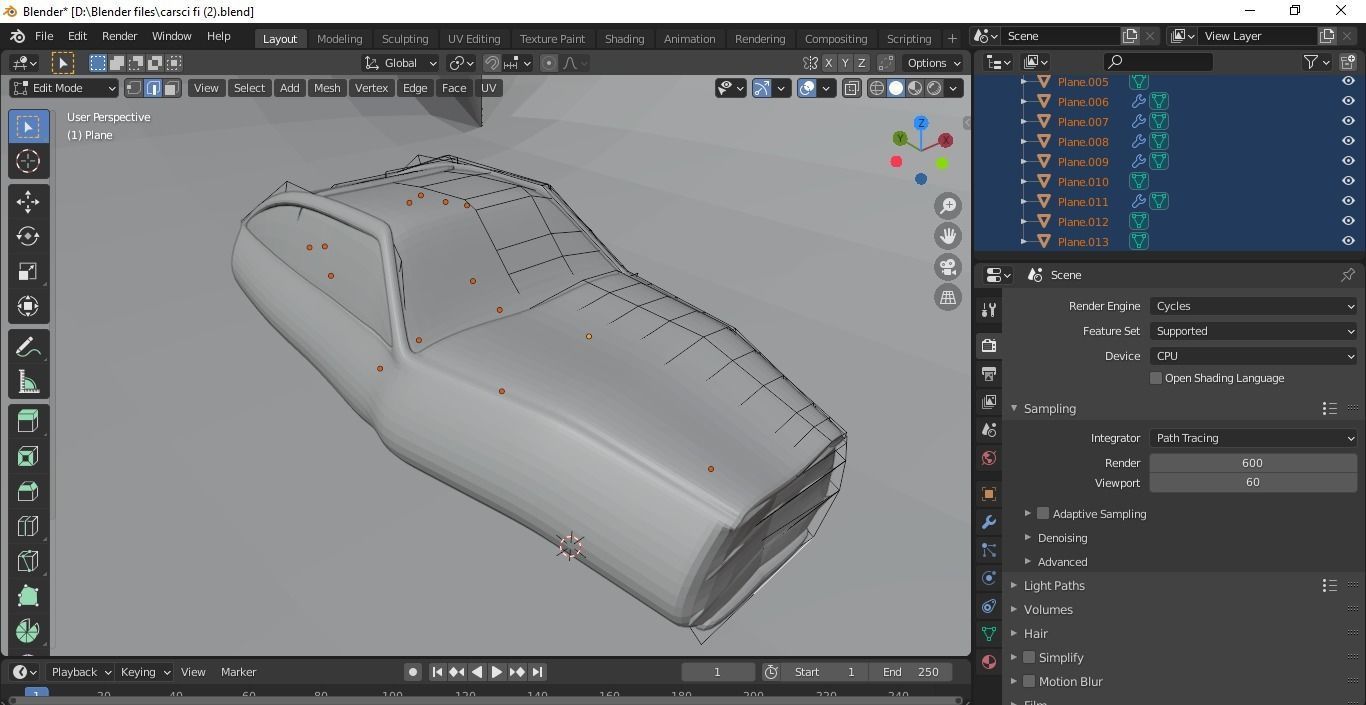 Sci fi Car Low-poly 3D model_3