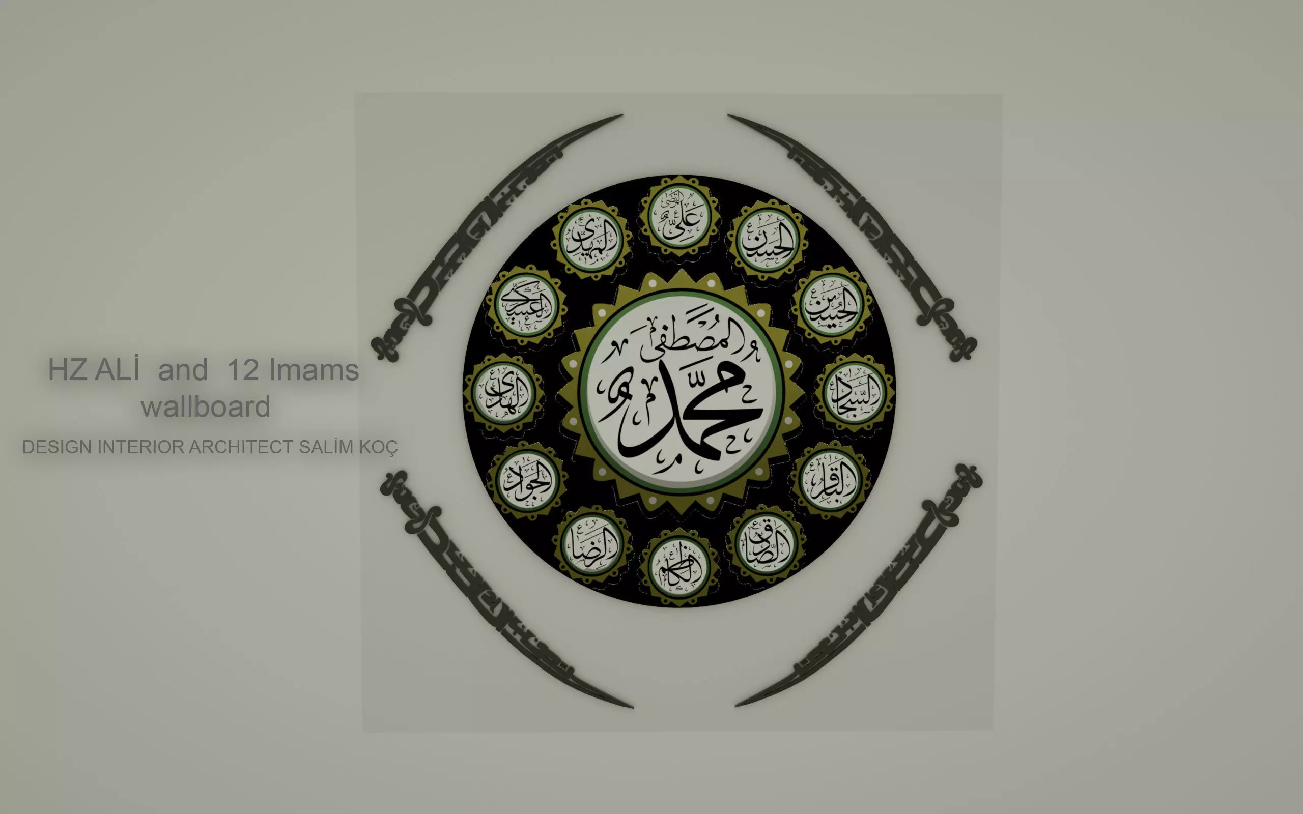 hz ali and 12 imams wallboard 3D model