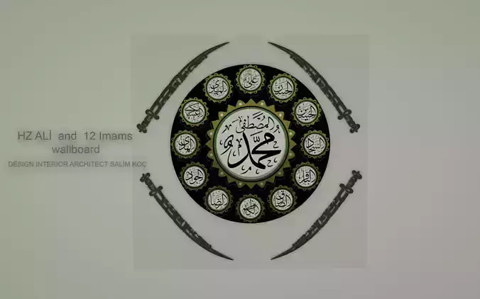 hz ali and 12 imams wallboard