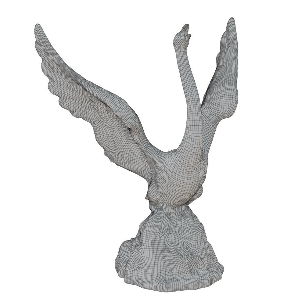 Sculpture for the Park Swan Spread Wings 3D model_6