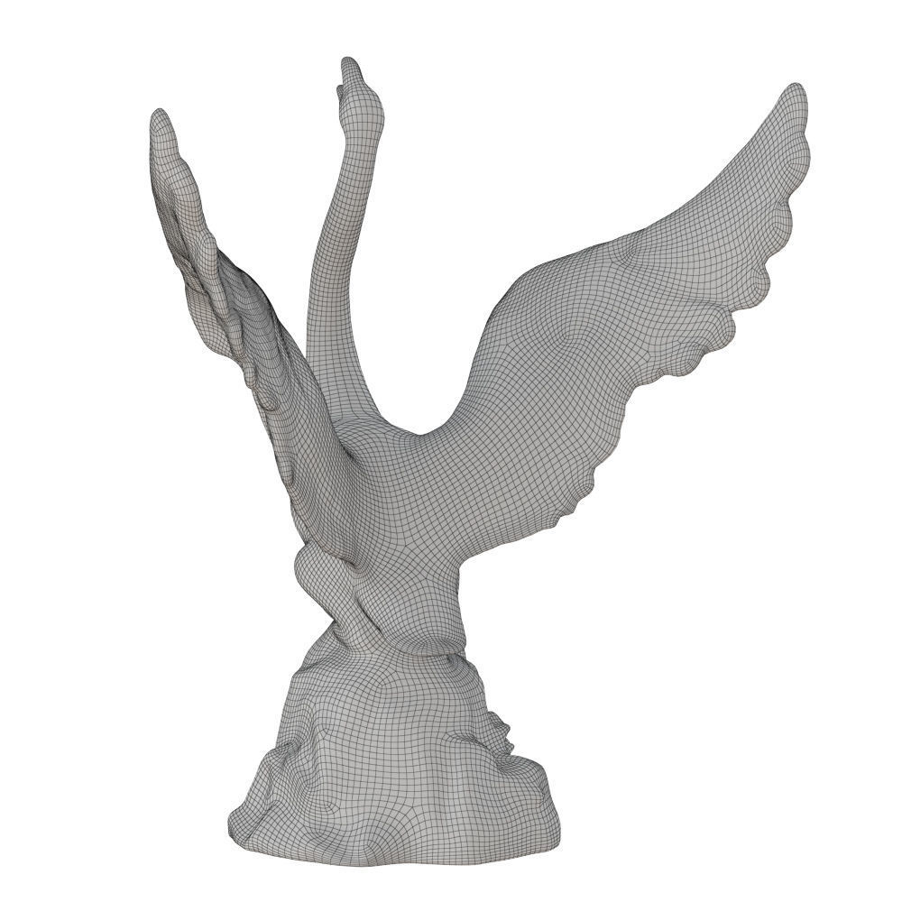 Sculpture for the Park Swan Spread Wings 3D model_7