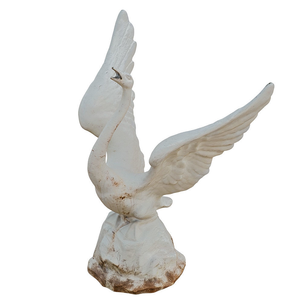 Sculpture for the Park Swan Spread Wings 3D model_2