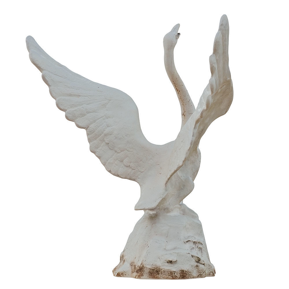 Sculpture for the Park Swan Spread Wings 3D model_3