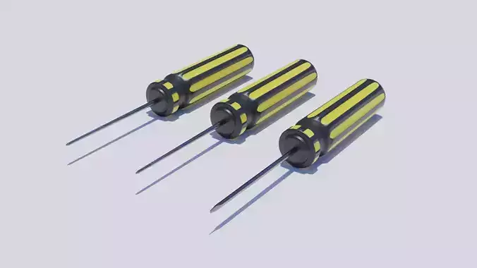 Screwdriver Set Low-poly 3D model