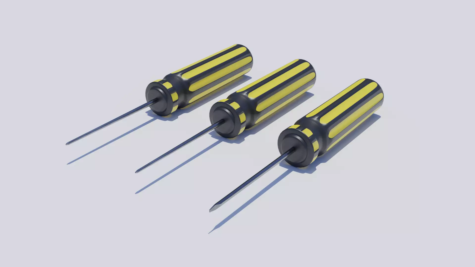 Screwdriver Set Low-poly 3D model_0