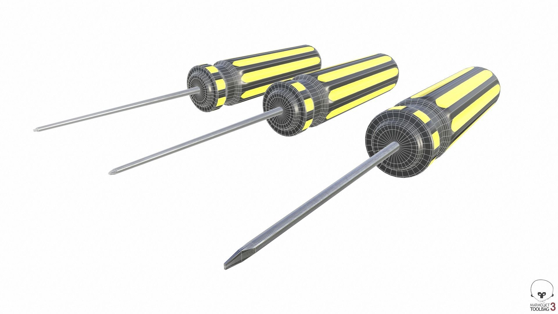 Screwdriver Set Low-poly 3D model_13